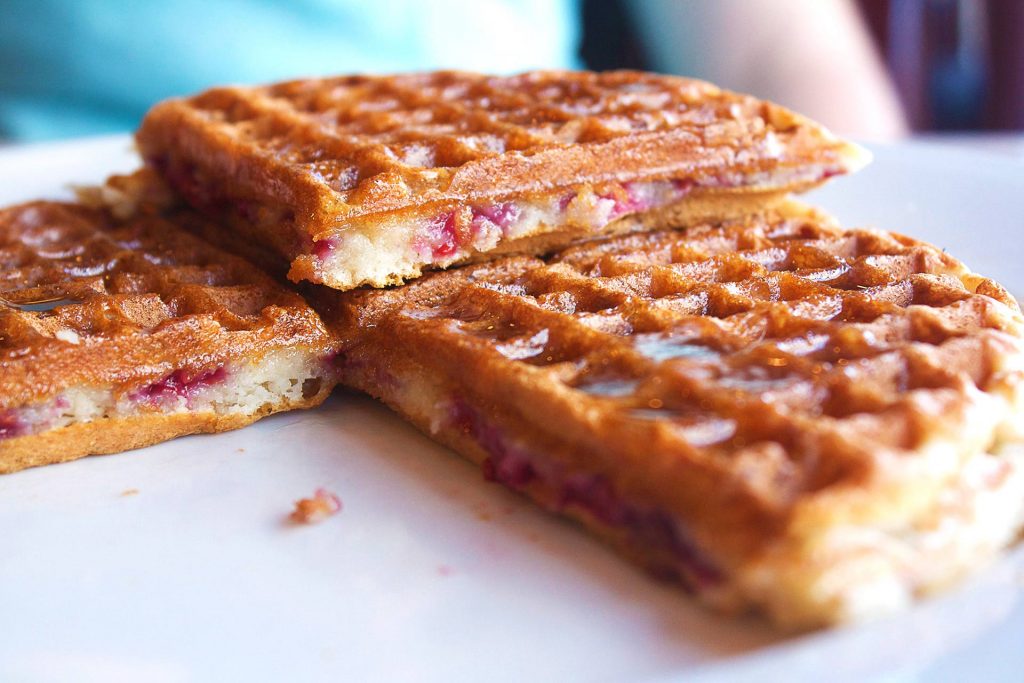 Hot Raspberry Waffle at The Waffle House | tryhiddengems.com