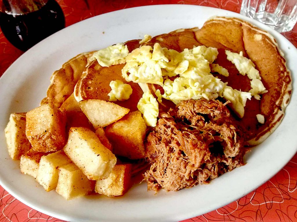 Pull Pork Pancake at Lucy's Eastside Diner | tryhiddengems.com