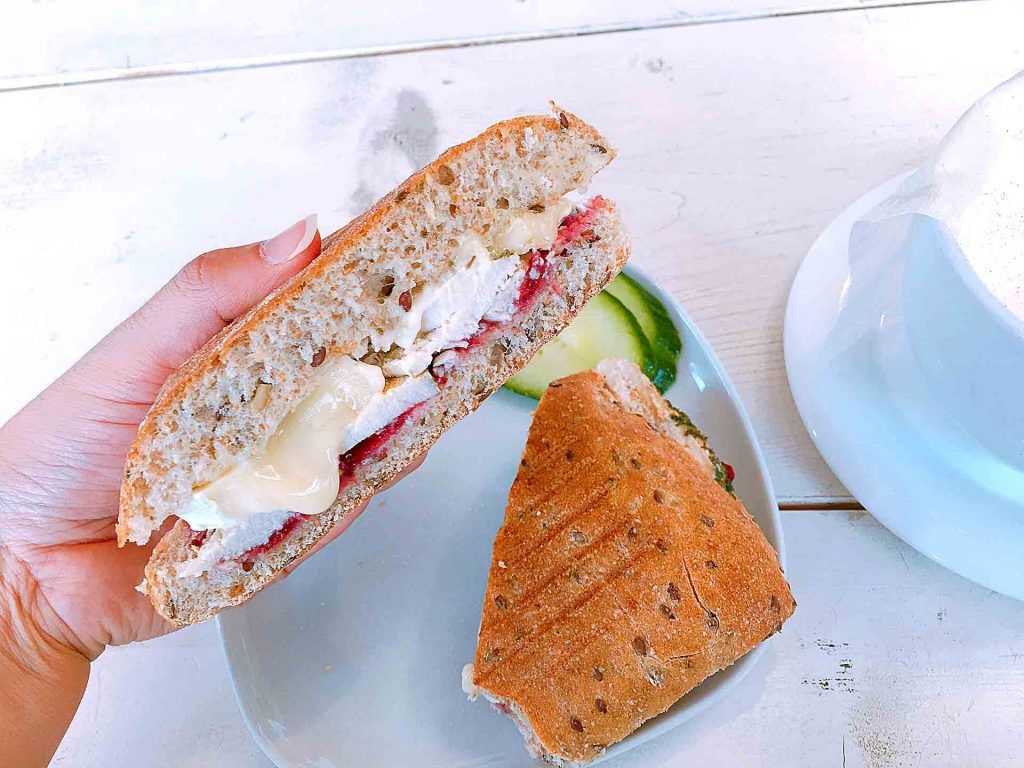 Chicken Cranberry Brie Panini at The Rustic Rooster | tryhiddengems.com