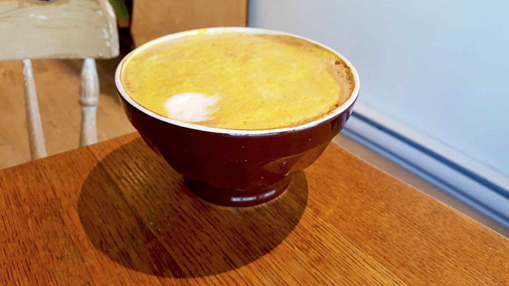Tumeric Latte at Figaro Cafe and Bakery | tryhiddengems.com