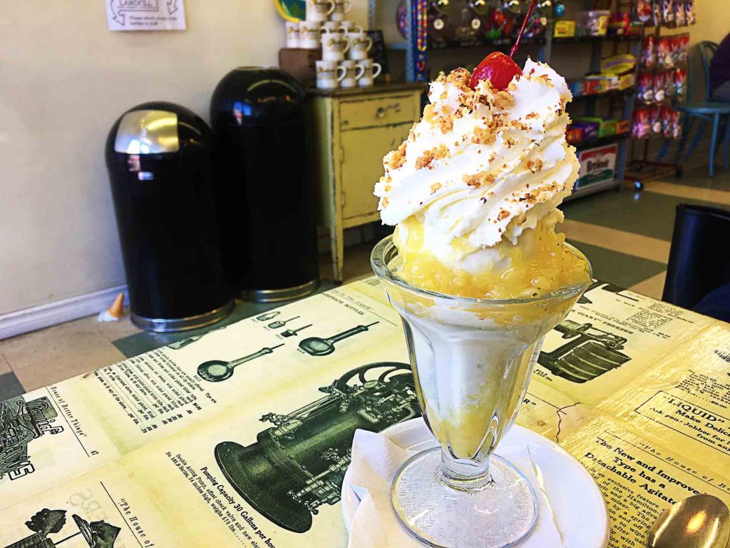 Pineapple Sundae at Glenburn Soda Fountain and Confectionery | tryhiddengems.com