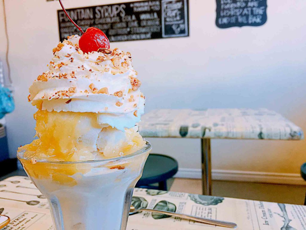 Pineapple Sundae at Glenburn Soda Fountain and Confectionery | tryhiddengems.com