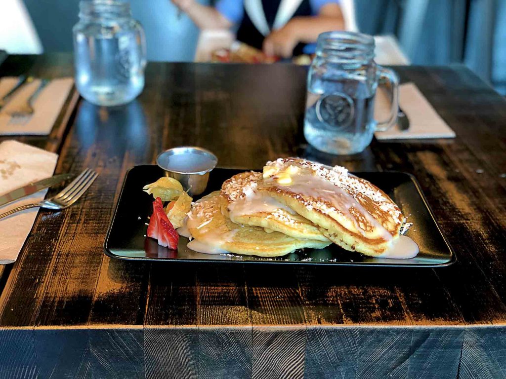 Macadamia Nut Banana Pancakes at BLVD Bistro | tryhiddengems.com