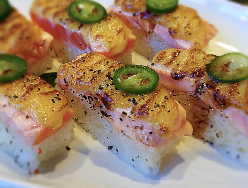 Aburi Salmon Sushi at Victoria Sushi | tryhiddengems.com