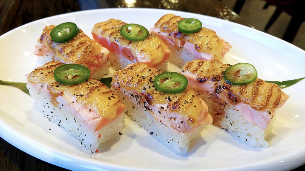 Aburi Salmon Sushi at Victoria Sushi | tryhiddengems.com