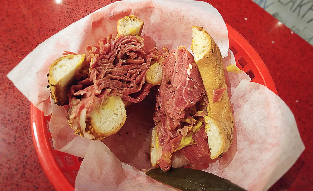 Montreal Smoked Meat Bagel at Siegel's Bagel | tryhiddengems.com