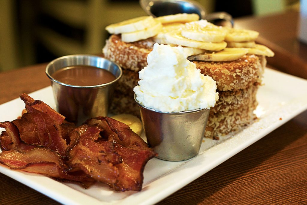 French Toast with Bananas at Yolks | tryhiddengems.com