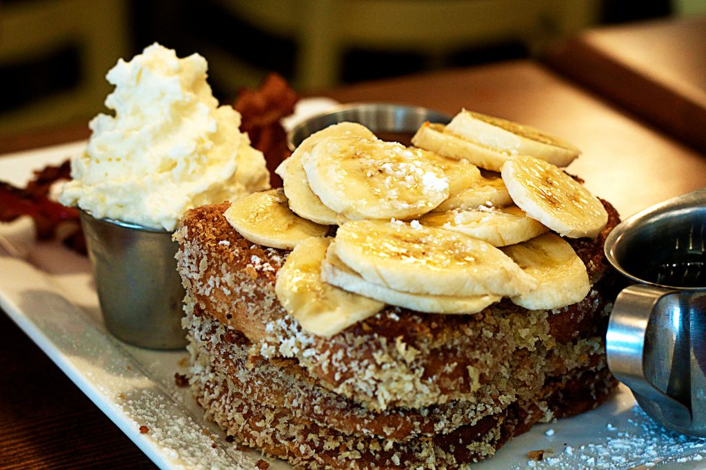 French Toast with Bananas at Yolks | tryhiddengems.com